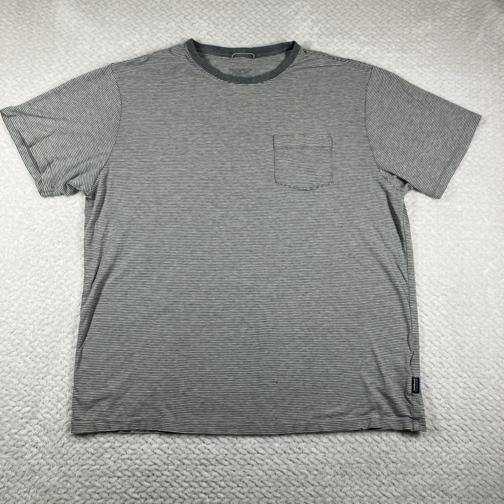 Patagonia Daily Tee Striped Short Sleeve Organic Cotton Mens L Casual Basic Flaw